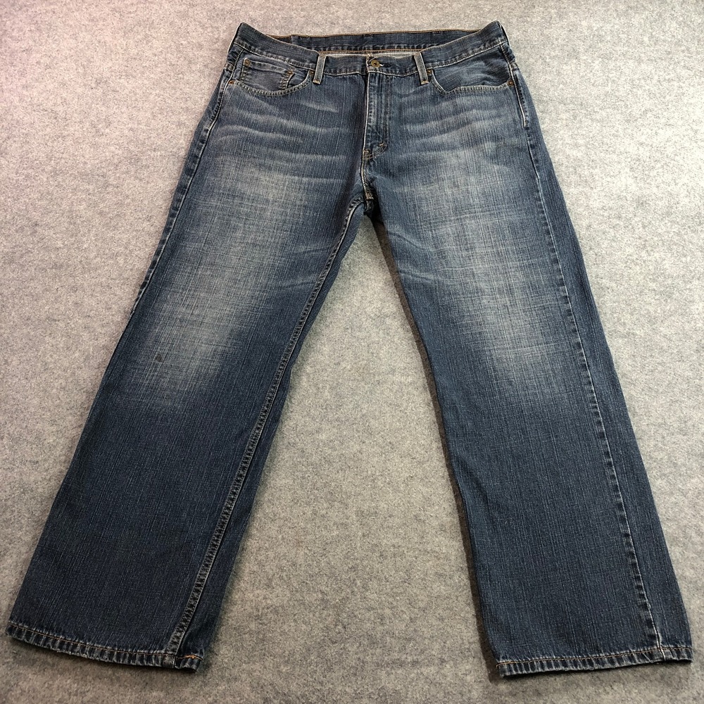 Levi's Mens 569 Loose Straight Jeans 38x32 Blue Medium Wash Denim Zip Fly
